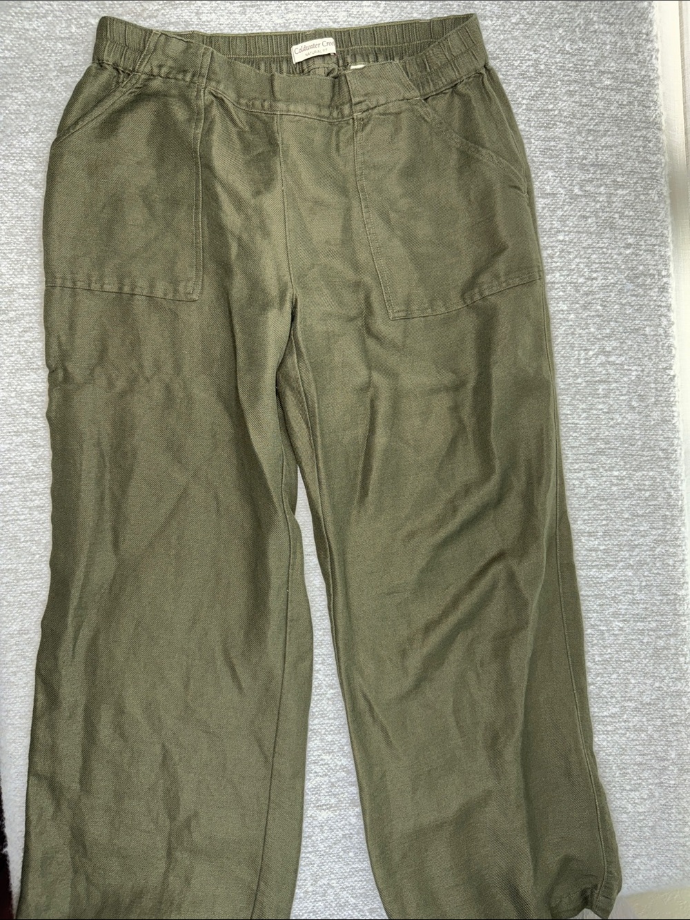 Pull On Coldwater Creek Natural Fit Casual Olive Green Pants Size 10/12 PM